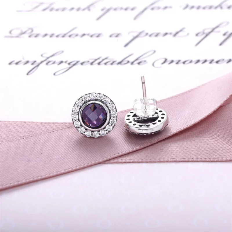 (image pour) PANDORA - Héritage scintillant, cz rose poudré et incolore - 290553PCZ - Boucles - Afficher 2