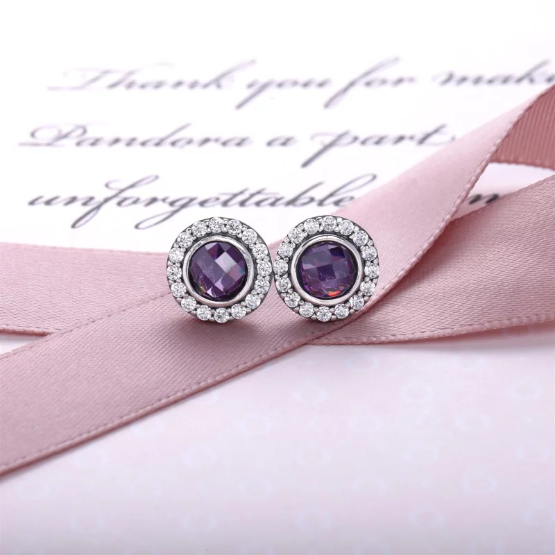 (image pour) PANDORA - Héritage scintillant, cz rose poudré et incolore - 290553PCZ - Boucles - Afficher 3