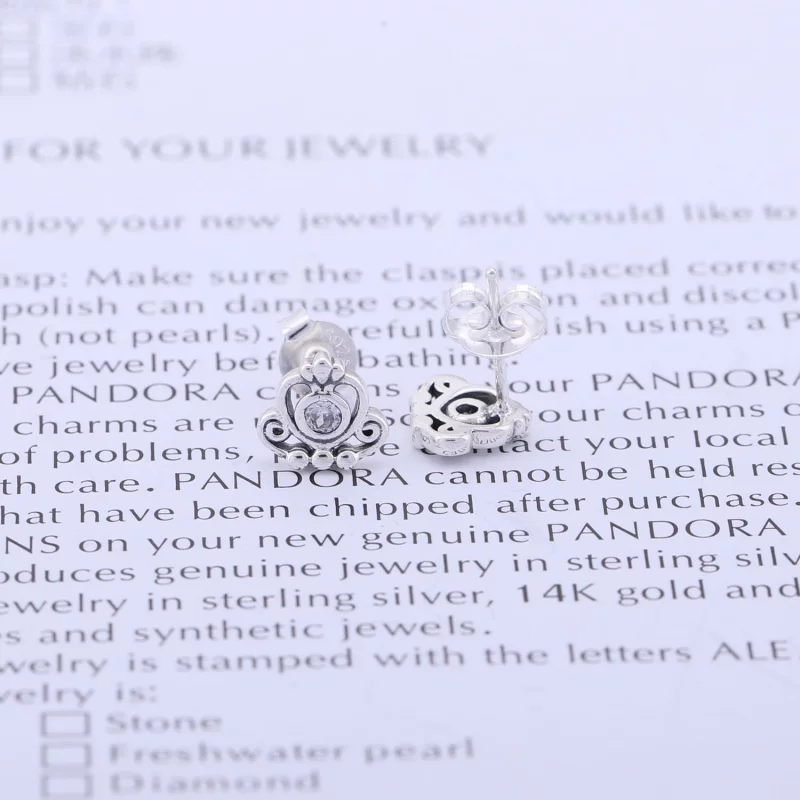 (image pour) PANDORA - Ma princesse, cz incolore - 290540CZ - Boucles d’oreilles - Afficher 2