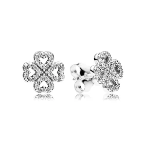(image pour) PANDORA - Pétales d'amour, cz incolore - 290626CZ - Boucles d’oreilles