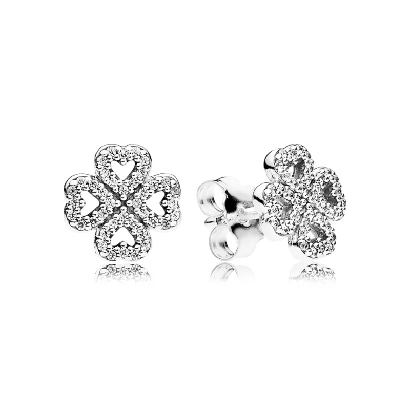 (image pour) PANDORA - Pétales d'amour, cz incolore - 290626CZ - Boucles d’oreilles