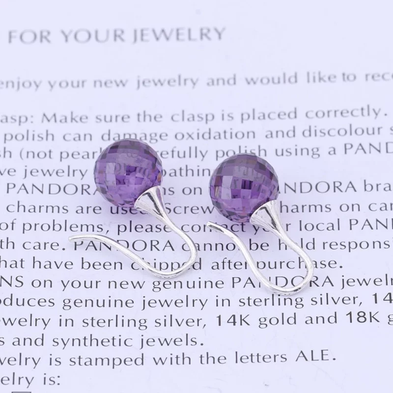 (image pour) PANDORA - Rosée du matin, cz lavande - 290552LCZ - Boucles d’oreilles - Afficher 2