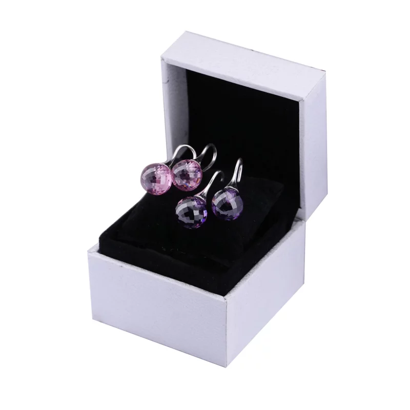 (image pour) PANDORA - Rosée du matin, cz mauve - 290552ACZ - Boucles d’oreilles - Afficher 2