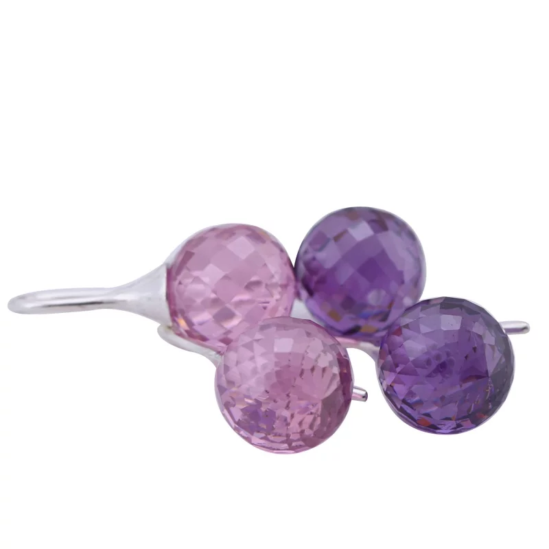 (image pour) PANDORA - Rosée du matin, cz mauve - 290552ACZ - Boucles d’oreilles - Afficher 3