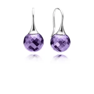 (image pour) PANDORA - Rosée du matin, cz mauve - 290552ACZ - Boucles d’oreilles