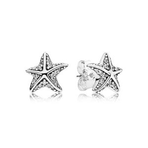 (image pour) PANDORA - Étoile de mer tropicale, cz incolore - 290748CZ - Boucles d’oreilles