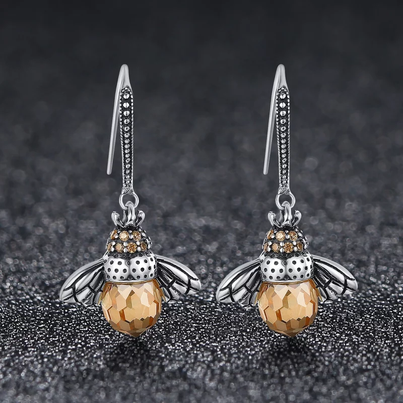 (image pour) Pendants d'Oreilles Style PANDORA abeille - SCE149 - Afficher 4