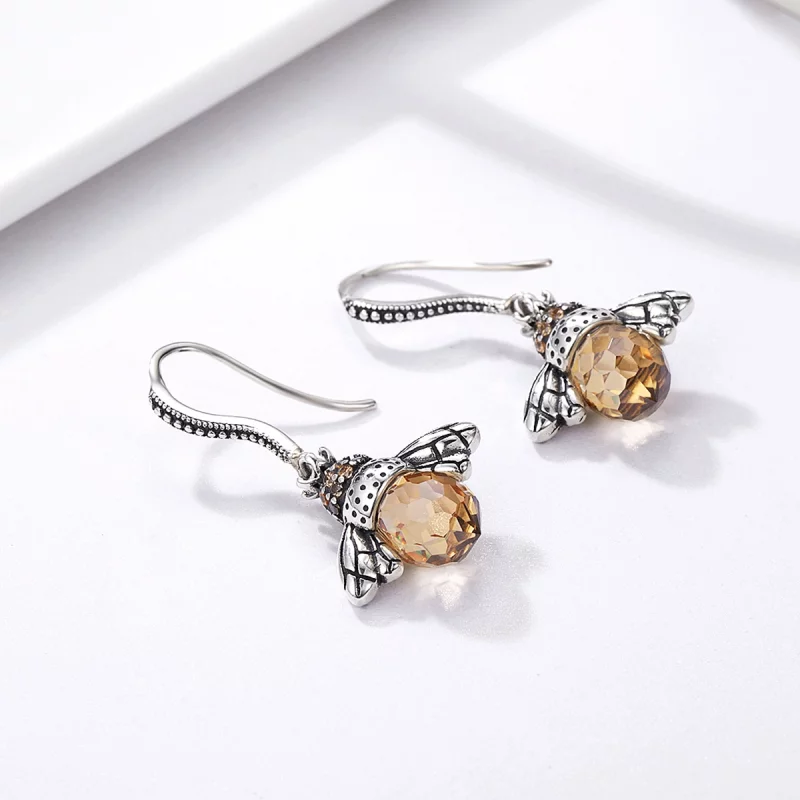 (image pour) Pendants d'Oreilles Style PANDORA abeille - SCE149 - Afficher 5