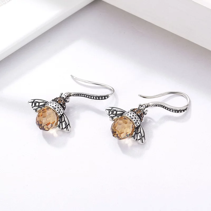 (image pour) Pendants d'Oreilles Style PANDORA abeille - SCE149 - Afficher 6