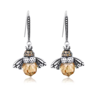 Pendants d'Oreilles Style PANDORA abeille - SCE149 (image pour) Pendants d'Oreilles Style PANDORA abeille - SCE149
