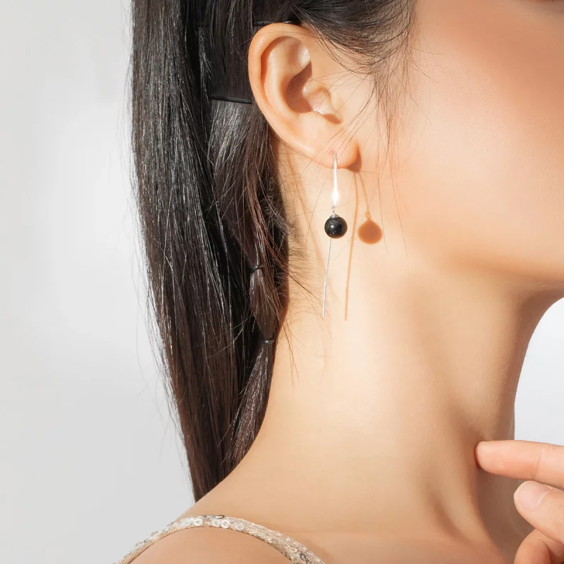 (image pour) Pendants d'Oreilles Style PANDORA Agate - SCE878 - Afficher 7