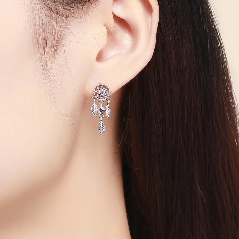 (image pour) Pendants d'Oreilles Style PANDORA Attrapeur de rêves - SCE502 - Afficher 7