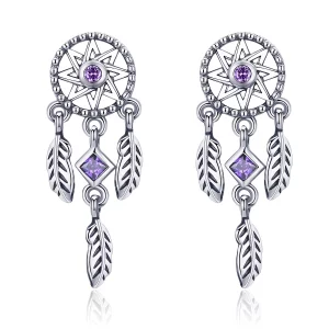 (image pour) Pendants d'Oreilles Style PANDORA Attrapeur de rêves - SCE502