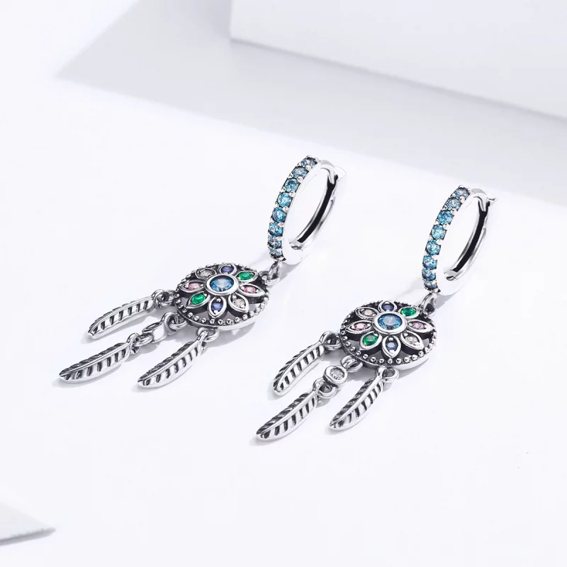 (image pour) Pendants d'Oreilles Style PANDORA Attrapeur de rêves - SCE713 - Afficher 2