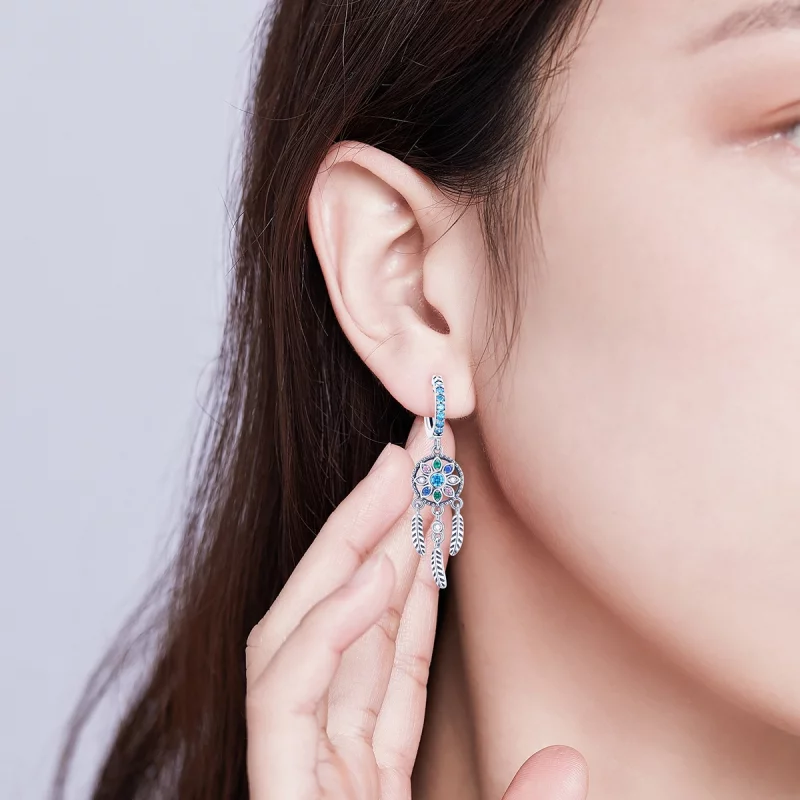 (image pour) Pendants d'Oreilles Style PANDORA Attrapeur de rêves - SCE713 - Afficher 5