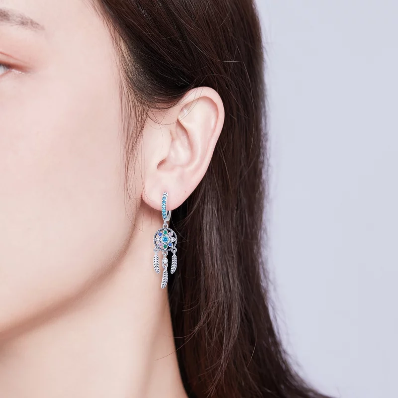 (image pour) Pendants d'Oreilles Style PANDORA Attrapeur de rêves - SCE713 - Afficher 7