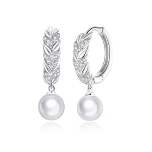 Pendants d'Oreilles Style PANDORA Blé Brillant - BSE446 (image pour) Pendants d'Oreilles Style PANDORA Blé Brillant - BSE446
