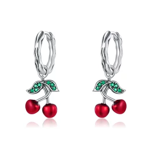 (image pour) Pendants d'Oreilles Style PANDORA Cerise - SCE905