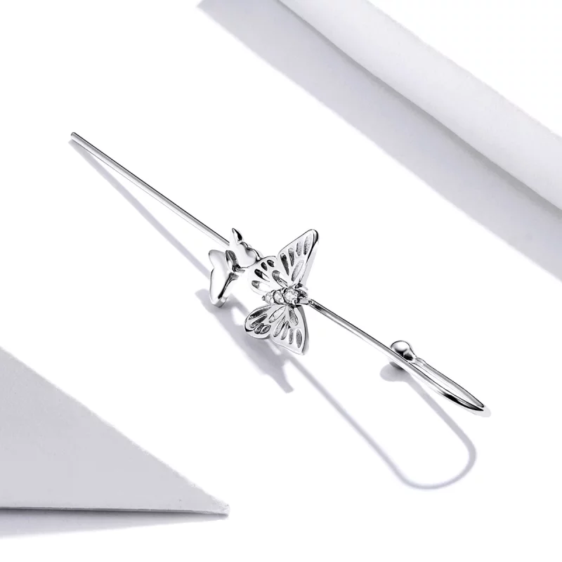 (image pour) Pendants d'Oreilles Style PANDORA Deux papillons - SCE1132 - Afficher 4