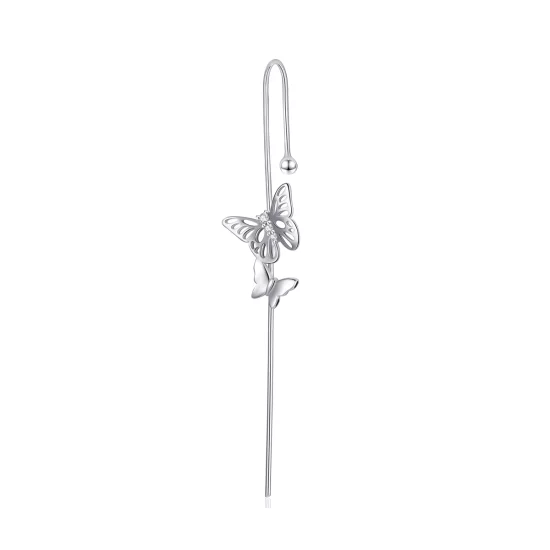 (image pour) Pendants d'Oreilles Style PANDORA Deux papillons - SCE1132