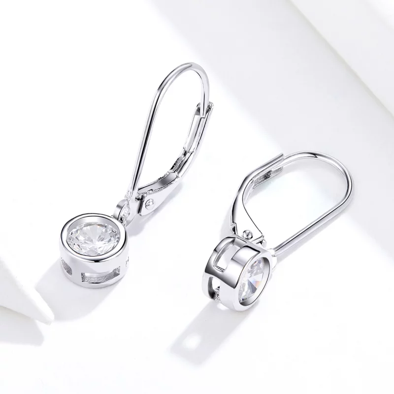 (image pour) Pendants d'Oreilles Style PANDORA Entretoise-Perle - SCE747 - Afficher 2
