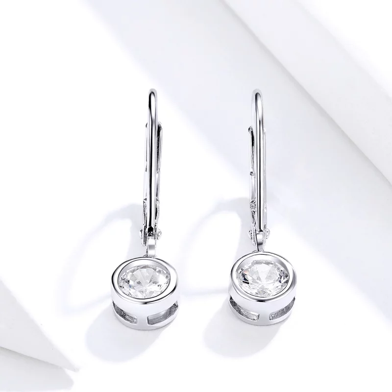 (image pour) Pendants d'Oreilles Style PANDORA Entretoise-Perle - SCE747 - Afficher 3