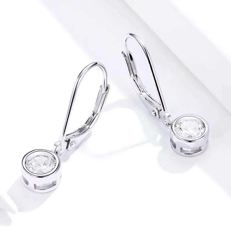 (image pour) Pendants d'Oreilles Style PANDORA Entretoise-Perle - SCE747 - Afficher 4