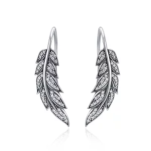 Pendants d'Oreilles Style PANDORA Feuilles Amoureuses - SCE215 (image pour) Pendants d'Oreilles Style PANDORA Feuilles Amoureuses - SCE215