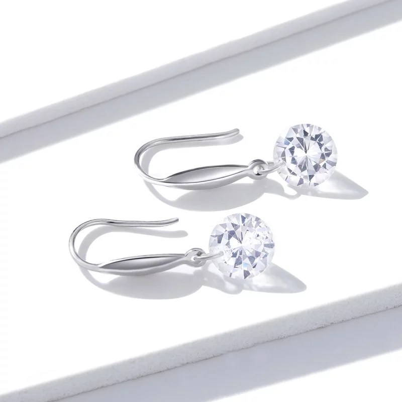(image pour) Pendants d'Oreilles Style PANDORA Fille brillante - BSE212 - Afficher 2