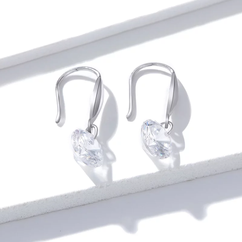 (image pour) Pendants d'Oreilles Style PANDORA Fille brillante - BSE212 - Afficher 4