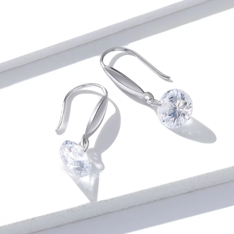 (image pour) Pendants d'Oreilles Style PANDORA Fille brillante - BSE212 - Afficher 5