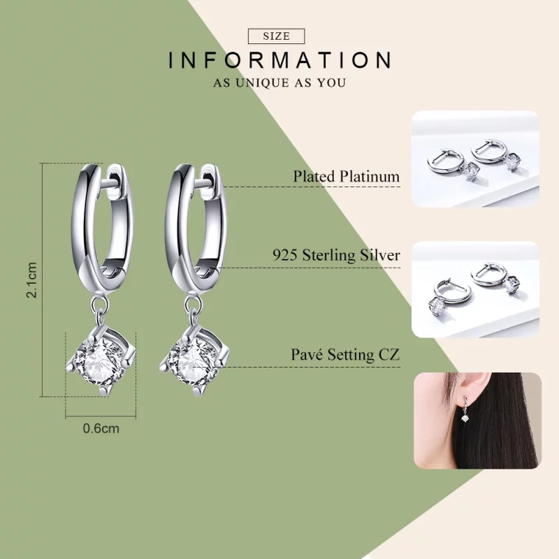 (image pour) Pendants d'Oreilles Style PANDORA Fille éclair - SCE553 - Afficher 2