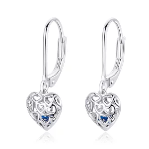 (image pour) Pendants d'Oreilles Style PANDORA Forme de coeur - SCE746