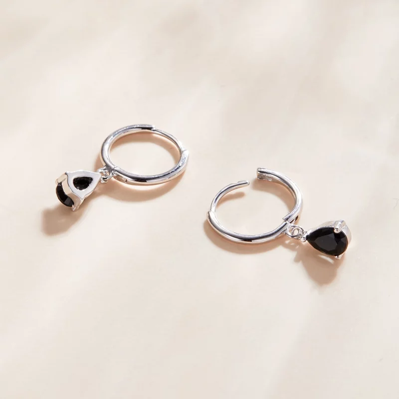 (image pour) Pendants d'Oreilles Style PANDORA Goutte d'eau - SCE1018-BK - Afficher 2