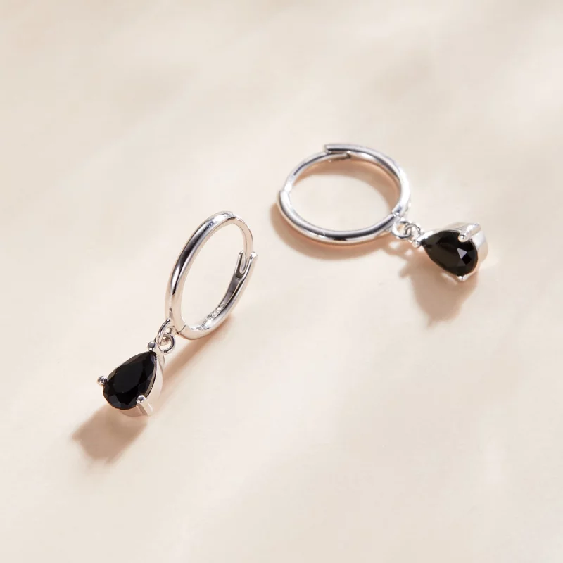 (image pour) Pendants d'Oreilles Style PANDORA Goutte d'eau - SCE1018-BK - Afficher 3