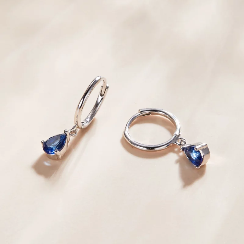 (image pour) Pendants d'Oreilles Style PANDORA Goutte d'eau - SCE1018-BU - Afficher 2
