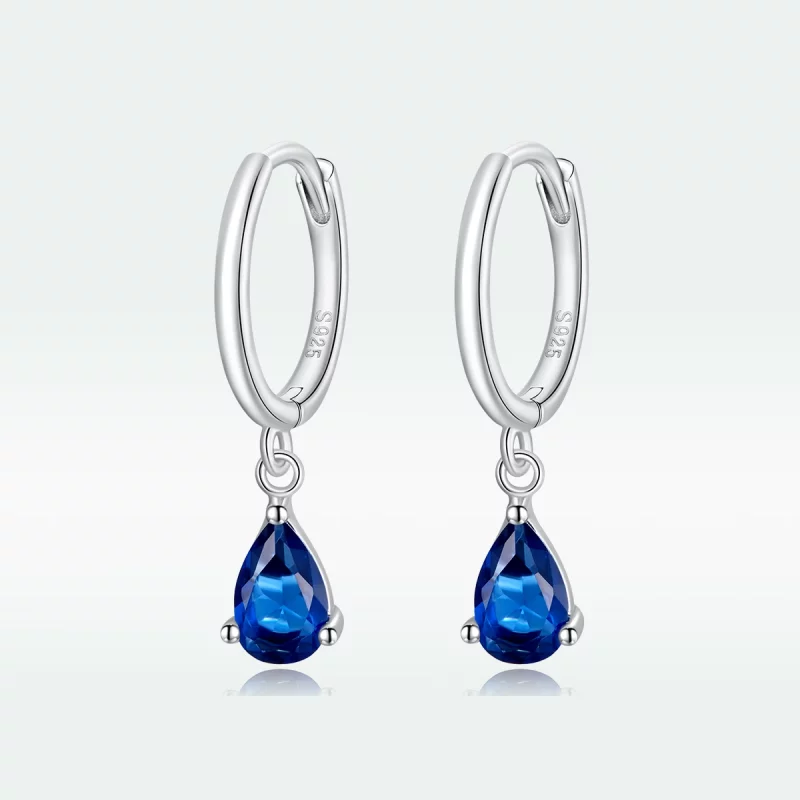 (image pour) Pendants d'Oreilles Style PANDORA Goutte d'eau - SCE1018-BU - Afficher 5
