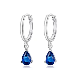 Pendants d'Oreilles Style PANDORA Goutte d'eau - SCE1018-BU (image pour) Pendants d'Oreilles Style PANDORA Goutte d'eau - SCE1018-BU