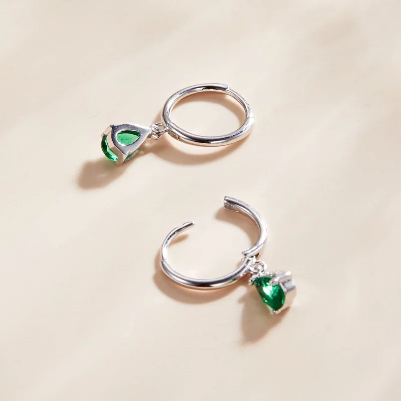 (image pour) Pendants d'Oreilles Style PANDORA Goutte d'eau - SCE1018-GN - Afficher 2