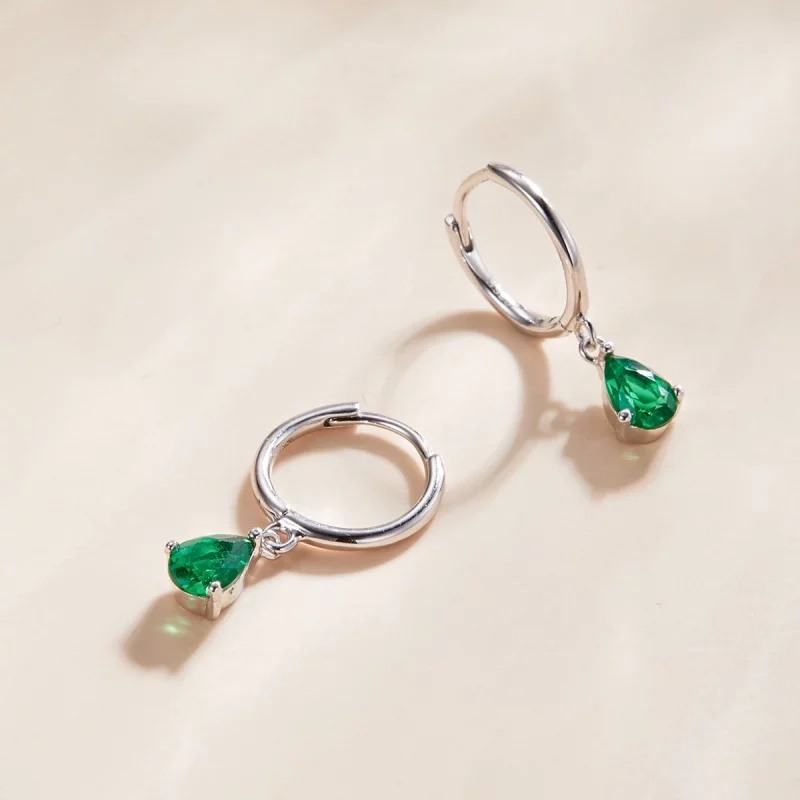 (image pour) Pendants d'Oreilles Style PANDORA Goutte d'eau - SCE1018-GN - Afficher 3