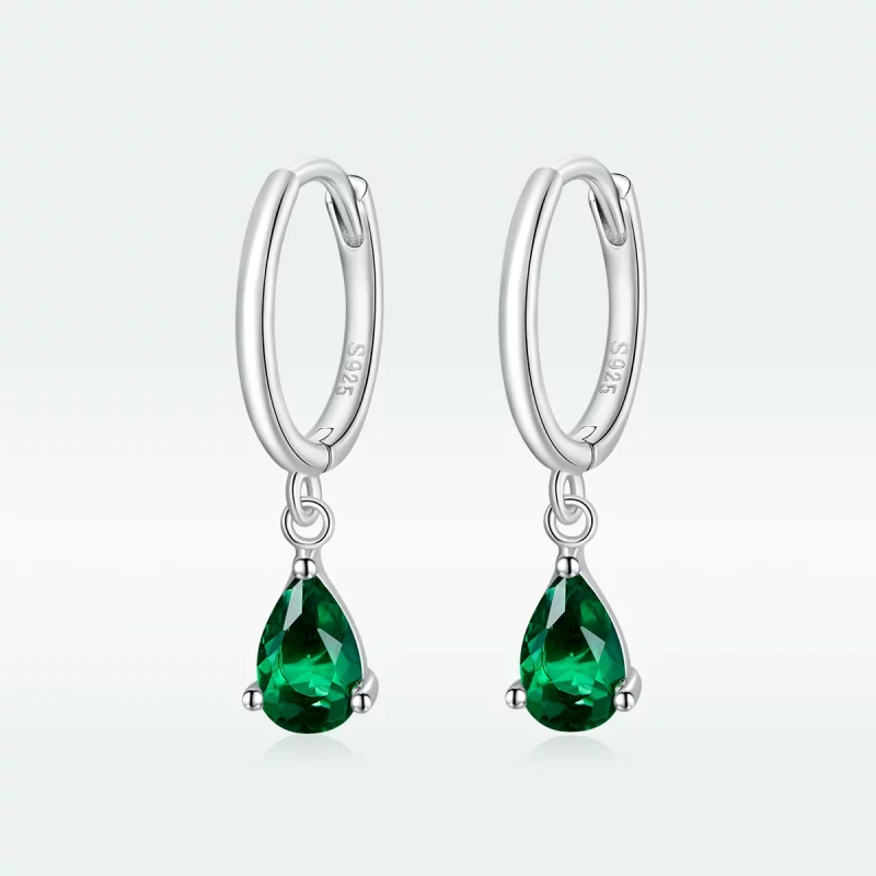 (image pour) Pendants d'Oreilles Style PANDORA Goutte d'eau - SCE1018-GN - Afficher 5