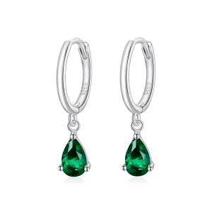 Pendants d'Oreilles Style PANDORA Goutte d'eau - SCE1018-GN (image pour) Pendants d'Oreilles Style PANDORA Goutte d'eau - SCE1018-GN