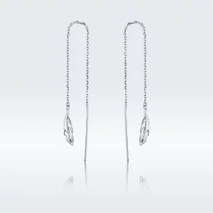 (image pour) Pendants d'Oreilles Style PANDORA La plume - SCE786