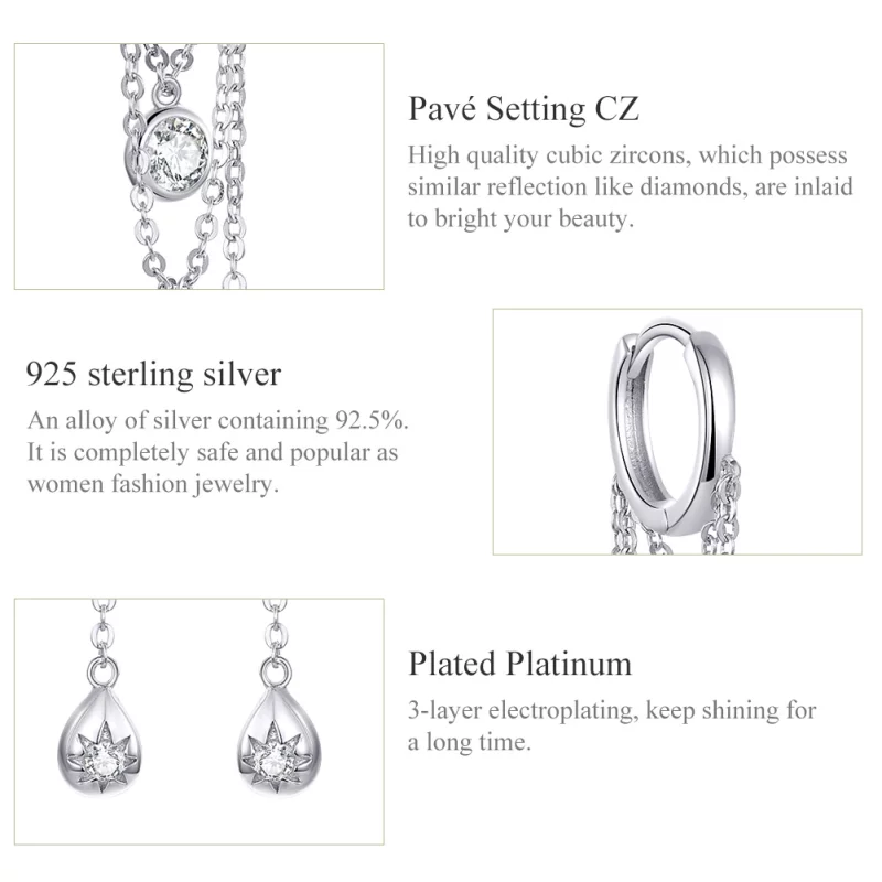 (image pour) Pendants d'Oreilles Style PANDORA La puberté - SCE638 - Afficher 3