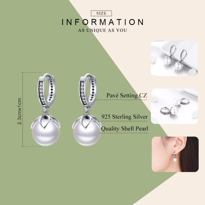 (image pour) Pendants d'Oreilles Style PANDORA Le doux amour - SCE482 - Afficher 2