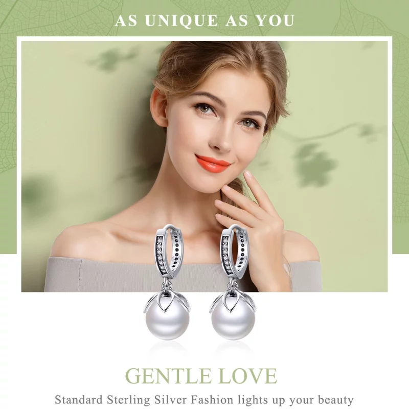 (image pour) Pendants d'Oreilles Style PANDORA Le doux amour - SCE482 - Afficher 3