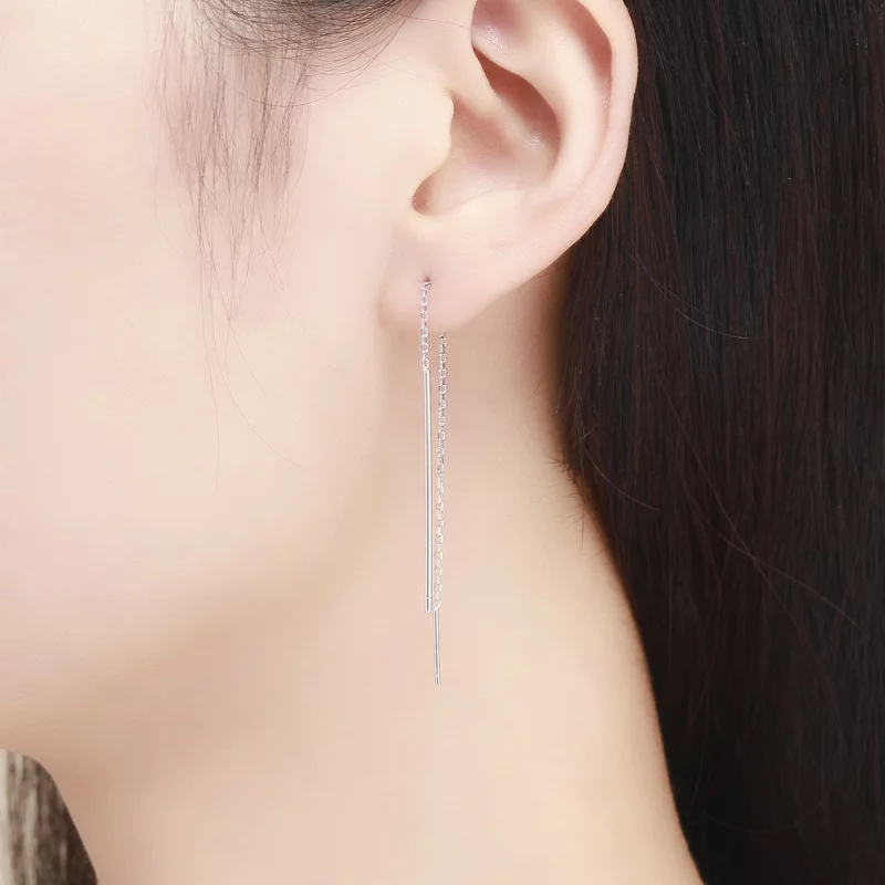 (image pour) Pendants d'Oreilles Style PANDORA Ligne élégante - SCE490 - Afficher 7