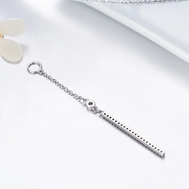 (image pour) Pendants d'Oreilles Style PANDORA Ligne - SCE081 - Afficher 3