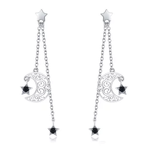(image pour) Pendants d'Oreilles Style PANDORA Lune au clair des étoiles - SCE528