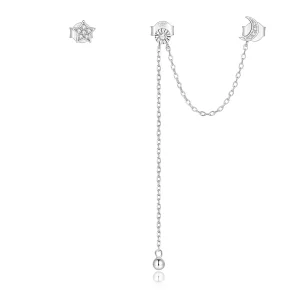 (image pour) Pendants d'Oreilles Style PANDORA Lune et étoiles de rêve - BSE431